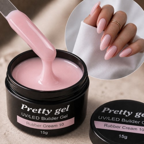 Изграждащ Rubber Cream Pretty 10 млечно розово Изграждащ Rubber Cream Pretty 10 млечно розово