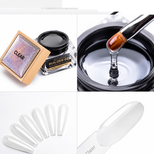 Саморазливен изграждащ гел Molly Nails Clear - прозрачен HEMA/Di-HEMA Free, средна гъстота, 50 г Саморазливен изграждащ гел Molly Nails Clear - прозрачен HEMA/Di-HEMA Free, средна гъстота, 50 г