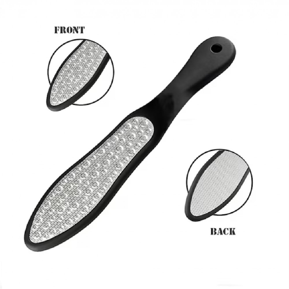 Пила за пети, двустранна, гумена дръжка неръждаема стомана 039
