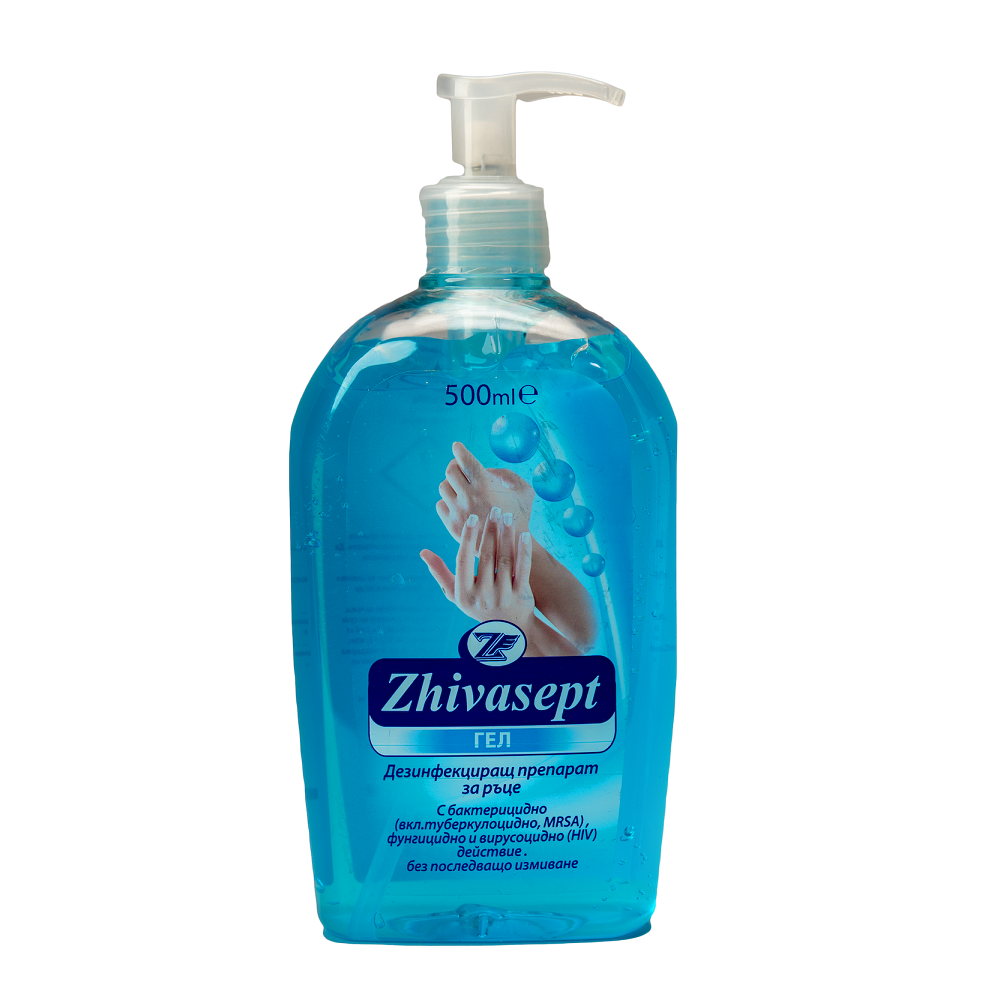 Живасепт ГЕЛ за дезинфекция на ръце 500мл - син Живасепт ГЕЛ за дезинфекция на ръце 500мл - син