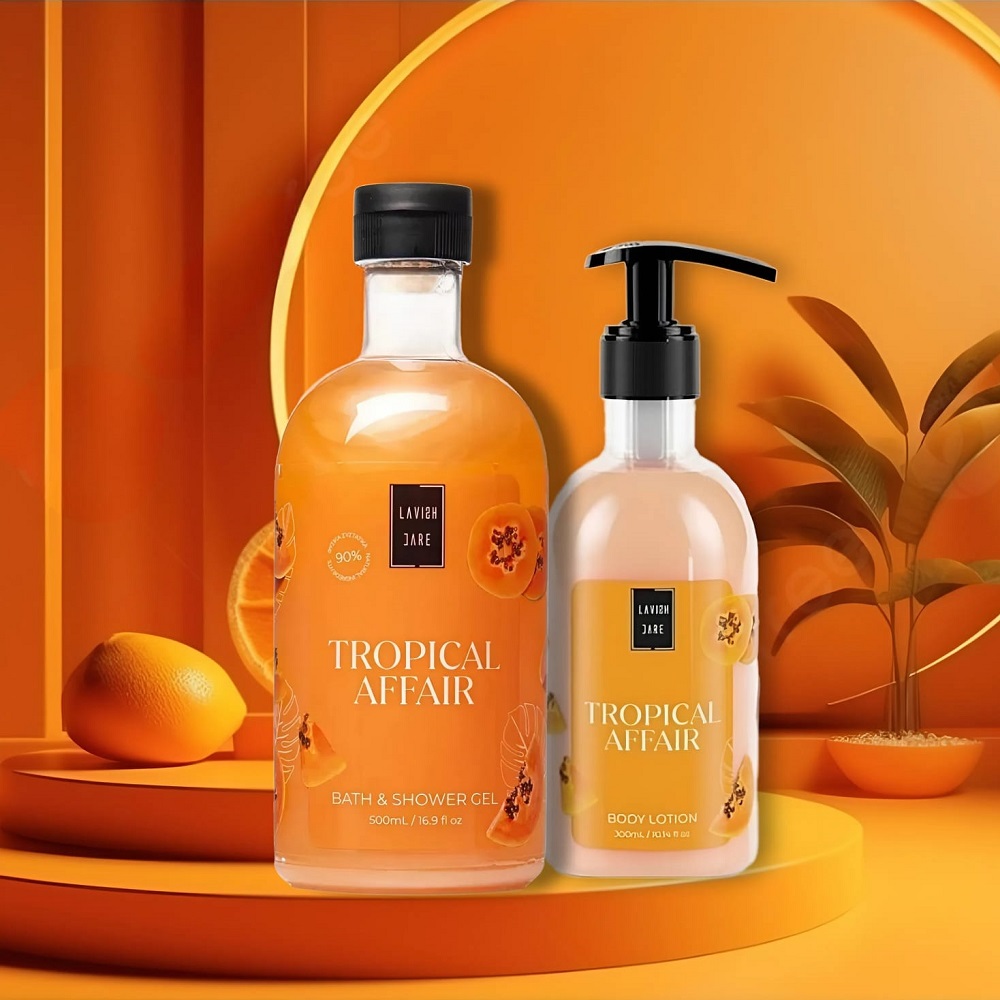 Комплект "Тропическа Афера" 2 части – Душ гел и Лосион за тяло Комплект "Тропическа Афера" 2 части – Душ гел и Лосион за тяло