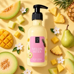 Хидратиращ и подхранващ лосион за ръце и тяло с аромат на пъпеш – MELON BITES 300 мл. Хидратиращ и подхранващ лосион за ръце и тяло с аромат на пъпеш – MELON BITES 300 мл.