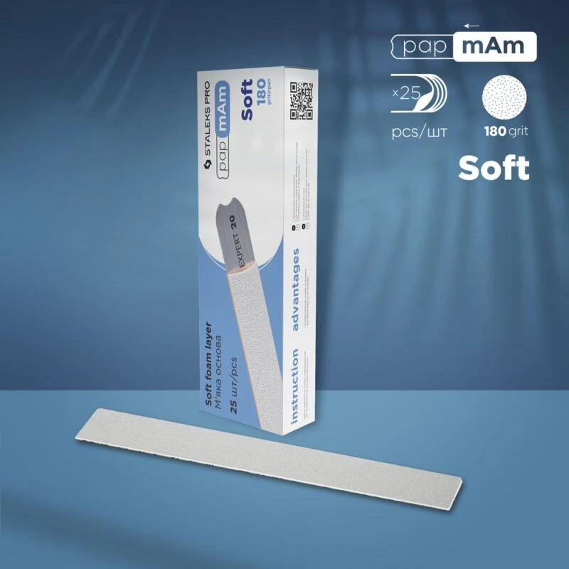 25 бр Пилинг файла Soft-тип калъфче #180 DFCE-20-180/25W