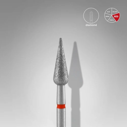 Диамантена фреза ЧЕРВЕНА "Круша" Staleks EXPERT 4mm/12mm