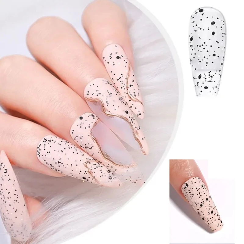 Топ лак Pretty с черни точки микс размер- без лепкав слой Топ лак Pretty с черни точки микс размер- без лепкав слой