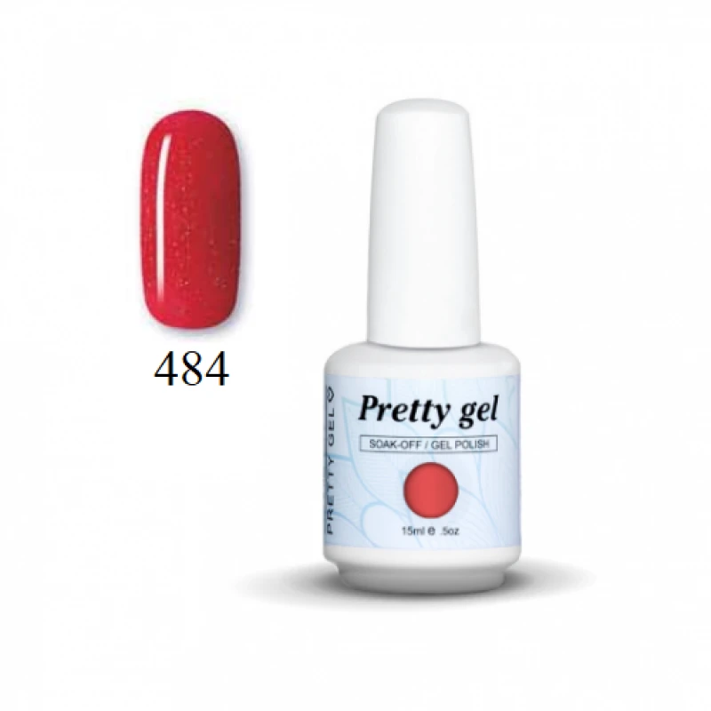 Гел лак Pretty 484 Прекрасно брокатено бордо
