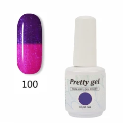 Гел лак Pretty Термо 100 цвят лилаво сияние