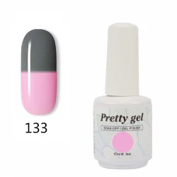 Гел лак Pretty Термо 133 сиво към розово