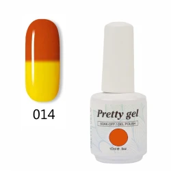 Гел лак Pretty Термо 14 Огън - червено към жълто