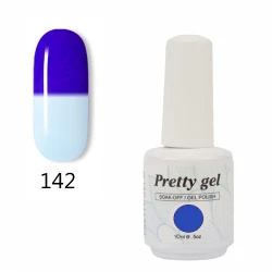 Гел лак Pretty Термо 142 Тъмно към светло син