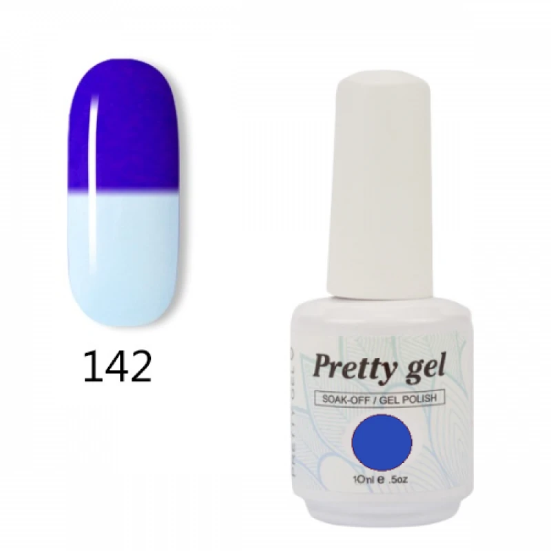 Гел лак Pretty Термо 142 Тъмно към светло син