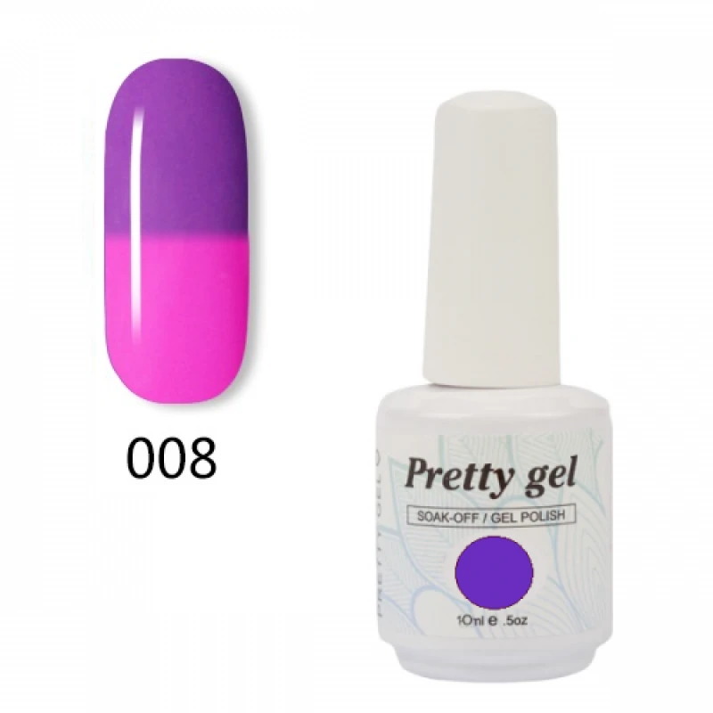 Гел лак Pretty Термо 08 - 5732 цвят лилаво небе