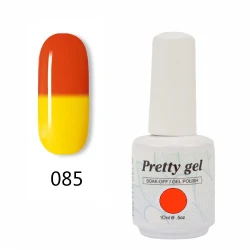 Гел лак Pretty Термо 85 Червено към жълто